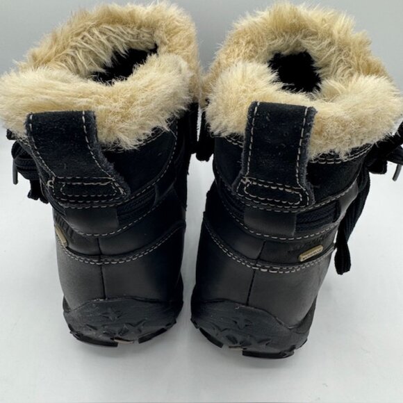 Merrell Women's Misha Waterproof Winter Boot Black Leather Faux Fur Size 8 - Picture 4 of 7